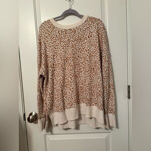 Time and Tru Textured Beige Top